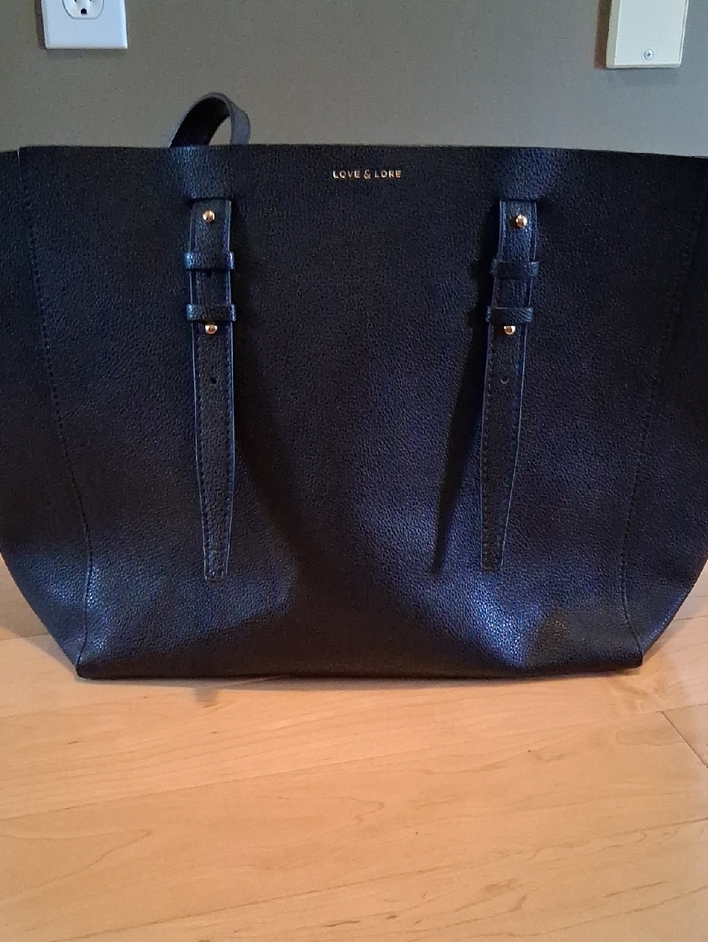 Love & Lore Black Pebbled Leather Tote